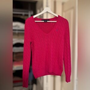 Ralph Lauren V-Neck Sweater in Vibrant Pink